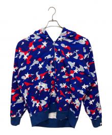 A BATHING APE（アベイシングエイプ）の古着「STA Strike Camo Shark フルジップパーカー」｜ブルー