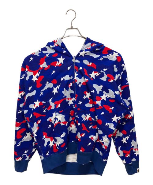 A BATHING APE（アベイシングエイプ）A BATHING APE (アベイシングエイプ) STA Strike Camo Shark フルジップパーカー ブルー サイズ:L 未使用品の古着・服飾アイテム