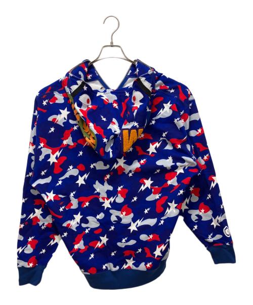A BATHING APE（アベイシングエイプ）A BATHING APE (アベイシングエイプ) STA Strike Camo Shark フルジップパーカー ブルー サイズ:L 未使用品の古着・服飾アイテム