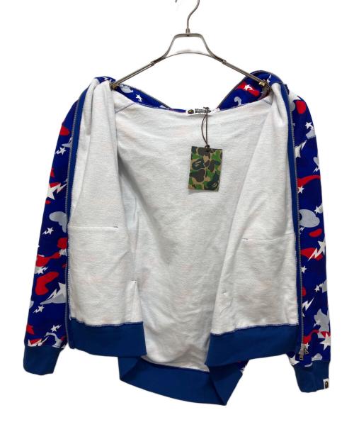 A BATHING APE（アベイシングエイプ）A BATHING APE (アベイシングエイプ) STA Strike Camo Shark フルジップパーカー ブルー サイズ:L 未使用品の古着・服飾アイテム