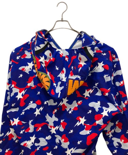 A BATHING APE（アベイシングエイプ）A BATHING APE (アベイシングエイプ) STA Strike Camo Shark フルジップパーカー ブルー サイズ:L 未使用品の古着・服飾アイテム