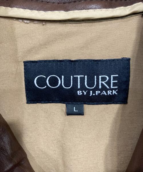 COUTURE BY J.PARK（クチュール・バイ・ジェイ・パーク）COUTURE BY J.PARK (クチュール・バイ・ジェイ・パーク) レザージャケット ブラウン サイズ:Ｌの古着・服飾アイテム