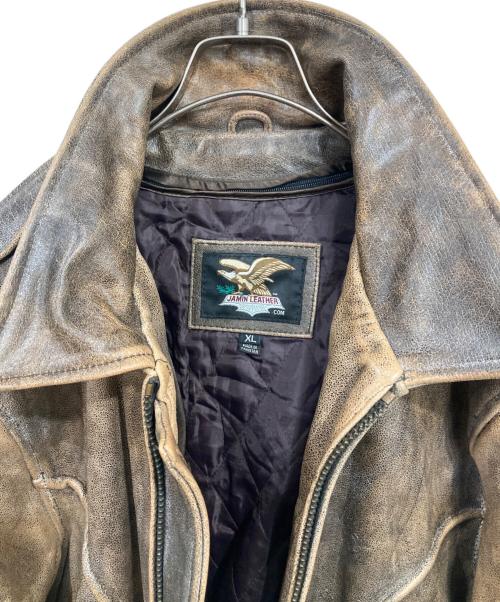 JAMIN LEATHER（ジャミンレザー）JAMIN LEATHER (ジャミンレザー) レザージャケット ブラウン サイズ:XLの古着・服飾アイテム