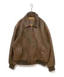 DOCKERS（ドッカーズ）の古着「レザースイングトップ」｜ブラウン