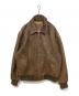 DOCKERS（ドッカーズ）の古着「レザースイングトップ」｜ブラウン