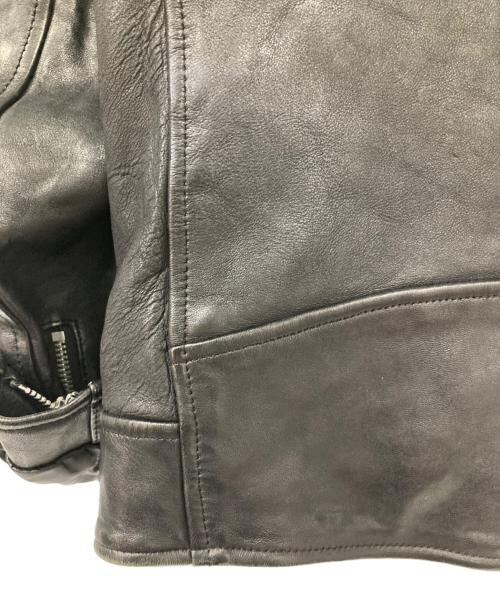 Schott（ショット）Schott (ショット) ダブルブレスト ラム レザーライダースジャケット ブラック サイズ:Ｌの古着・服飾アイテム