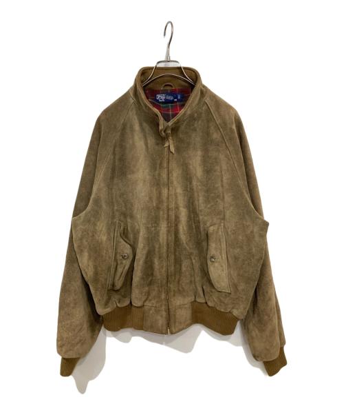 POLO RALPH LAUREN（ポロ・ラルフローレン）POLO RALPH LAUREN (ポロ・ラルフローレン) 90’Sスウェード 裏地チェック スイングトップ ブラウン サイズ:XLの古着・服飾アイテム