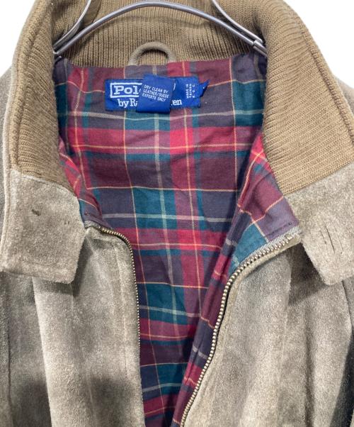POLO RALPH LAUREN（ポロ・ラルフローレン）POLO RALPH LAUREN (ポロ・ラルフローレン) 90’Sスウェード 裏地チェック スイングトップ ブラウン サイズ:XLの古着・服飾アイテム