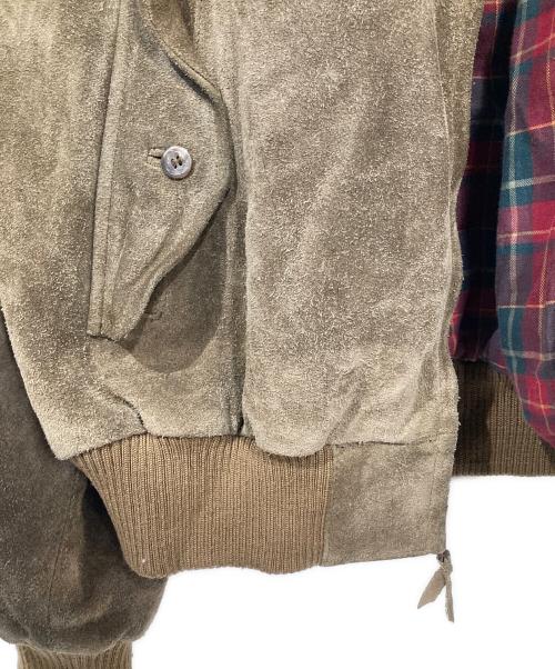 POLO RALPH LAUREN（ポロ・ラルフローレン）POLO RALPH LAUREN (ポロ・ラルフローレン) 90’Sスウェード 裏地チェック スイングトップ ブラウン サイズ:XLの古着・服飾アイテム