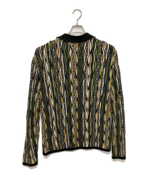 Coogi（クージー）Coogi (クージー) 3D ニットポロシャツ グリーン×ベージュ サイズ:2XLの古着・服飾アイテム
