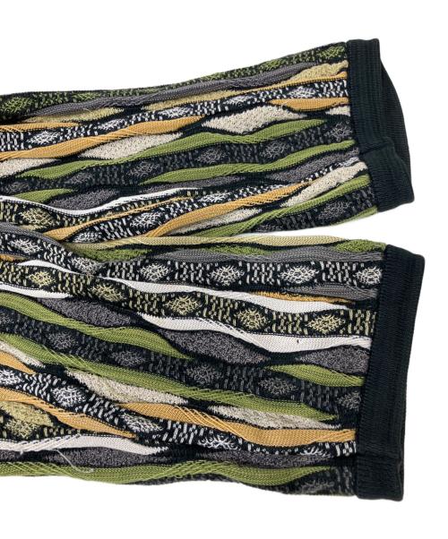 Coogi（クージー）Coogi (クージー) 3D ニットポロシャツ グリーン×ベージュ サイズ:2XLの古着・服飾アイテム