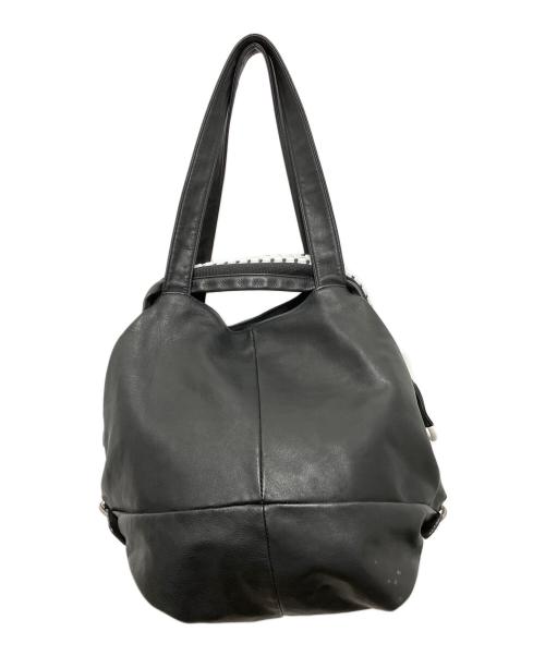 kawa-kawa（カワカワ）kawa-kawa (カワカワ) ビッグジップハンドバッグ ブラックの古着・服飾アイテム
