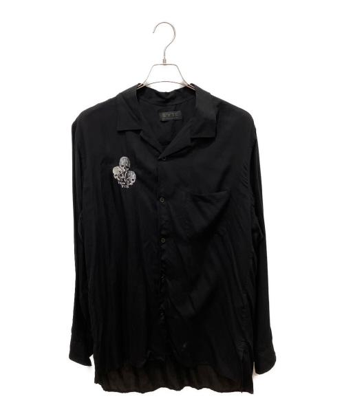 s'yte（サイト）s'yte (サイト) スカル刺繍オープンカラーシャツ ブラック サイズ:3の古着・服飾アイテム