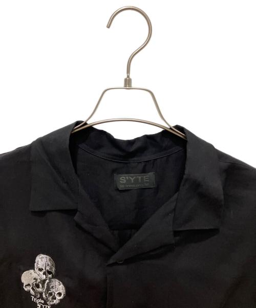 s'yte（サイト）s'yte (サイト) スカル刺繍オープンカラーシャツ ブラック サイズ:3の古着・服飾アイテム