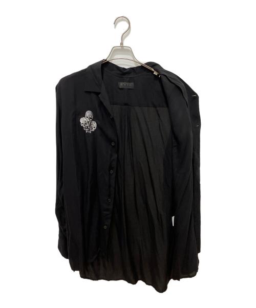 s'yte（サイト）s'yte (サイト) スカル刺繍オープンカラーシャツ ブラック サイズ:3の古着・服飾アイテム