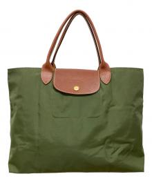 LONGCHAMP（ロンシャン）の古着「トートバッグ」｜グリーン×ブラウン