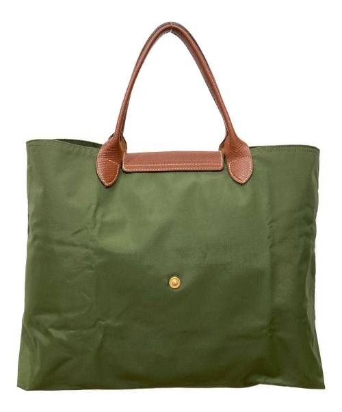 LONGCHAMP（ロンシャン）LONGCHAMP (ロンシャン) トートバッグ グリーン×ブラウンの古着・服飾アイテム