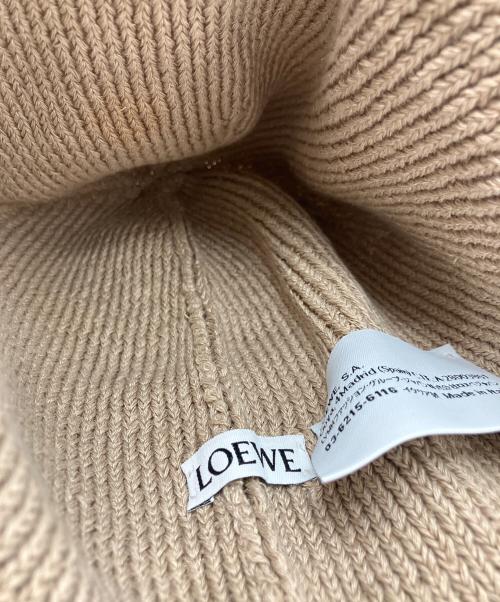 LOEWE（ロエベ）LOEWE (ロエベ) リネン混ニット帽 ベージュの古着・服飾アイテム