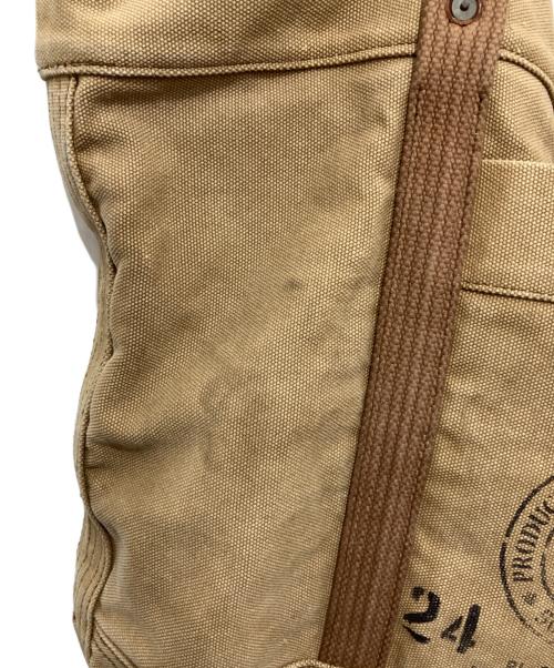 POLO RALPH LAUREN（ポロ・ラルフローレン）POLO RALPH LAUREN (ポロ・ラルフローレン) USED加工ステンシルキャンバストートバッグ ブラウンの古着・服飾アイテム