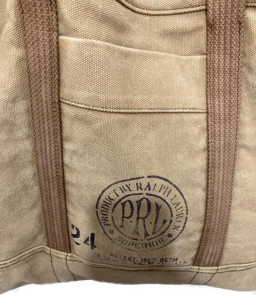 POLO RALPH LAUREN（ポロ・ラルフローレン）POLO RALPH LAUREN (ポロ・ラルフローレン) USED加工ステンシルキャンバストートバッグ ブラウンの古着・服飾アイテム