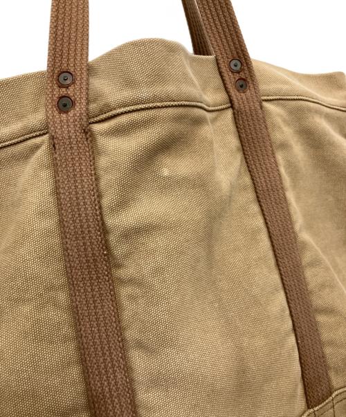 POLO RALPH LAUREN（ポロ・ラルフローレン）POLO RALPH LAUREN (ポロ・ラルフローレン) USED加工ステンシルキャンバストートバッグ ブラウンの古着・服飾アイテム