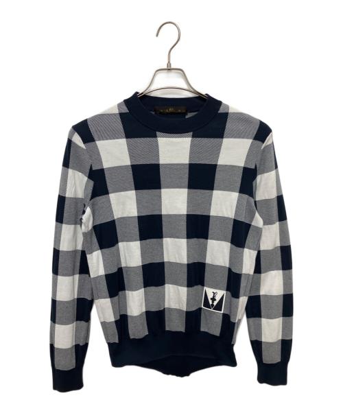 LOUIS VUITTON（ルイ ヴィトン）LOUIS VUITTON (ルイ ヴィトン) 2017 Plaid Pullover ネイビー×ホワイト サイズ:XSの古着・服飾アイテム