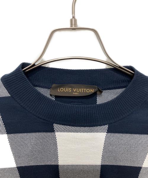LOUIS VUITTON（ルイ ヴィトン）LOUIS VUITTON (ルイ ヴィトン) 2017 Plaid Pullover ネイビー×ホワイト サイズ:XSの古着・服飾アイテム