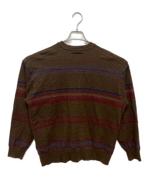 THE NORTHFACE PURPLELABEL（ザ・ノースフェイス パープルレーベル）THE NORTHFACE PURPLELABEL (ザ・ノースフェイス パープルレーベル) Merino Field Striped Cardigan ブラウン サイズ:Lの古着・服飾アイテム