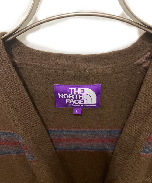 THE NORTHFACE PURPLELABEL（ザ・ノースフェイス パープルレーベル）THE NORTHFACE PURPLELABEL (ザ・ノースフェイス パープルレーベル) Merino Field Striped Cardigan ブラウン サイズ:Lの古着・服飾アイテム