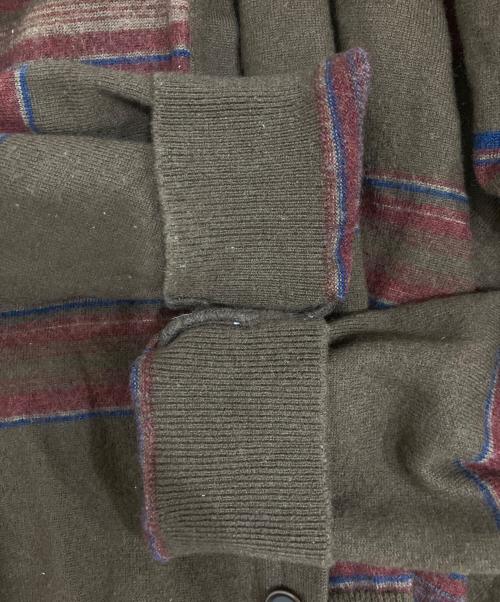 THE NORTHFACE PURPLELABEL（ザ・ノースフェイス パープルレーベル）THE NORTHFACE PURPLELABEL (ザ・ノースフェイス パープルレーベル) Merino Field Striped Cardigan ブラウン サイズ:Lの古着・服飾アイテム