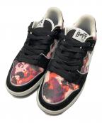 BAPESTAベイプスタ）の古着「ローカットスニーカー」｜ブラック×ピンク
