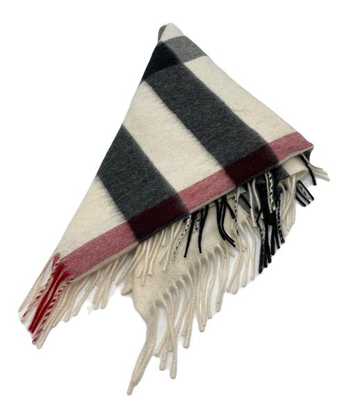 BURBERRY LONDON（バーバリーロンドン）BURBERRY LONDON (バーバリーロンドン) カシミヤメガチェックストール ホワイト×ブラック サイズ:167×85cmの古着・服飾アイテム