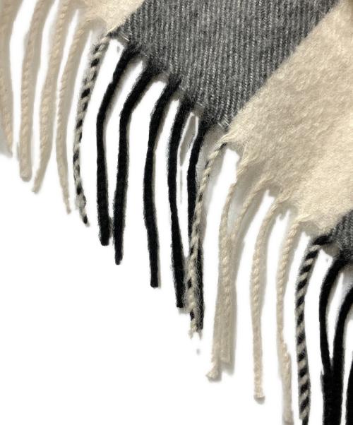 BURBERRY LONDON（バーバリーロンドン）BURBERRY LONDON (バーバリーロンドン) カシミヤメガチェックストール ホワイト×ブラック サイズ:167×85cmの古着・服飾アイテム