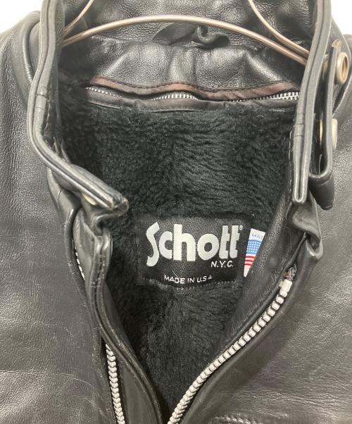 Schott（ショット）Schott (ショット) ライナー付レザージャケット ブラック サイズ:32の古着・服飾アイテム
