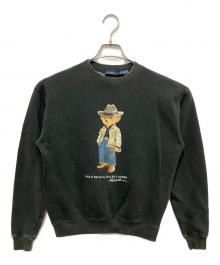 POLO RALPH LAUREN（ポロ・ラルフローレン）の古着「プリントスウェット」｜ブラック