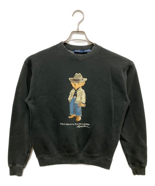 POLO RALPH LAUREN（ポロ・ラルフローレン）POLO RALPH LAUREN (ポロ・ラルフローレン) プリントスウェット ブラック サイズ:SIZE XSの古着・服飾アイテム