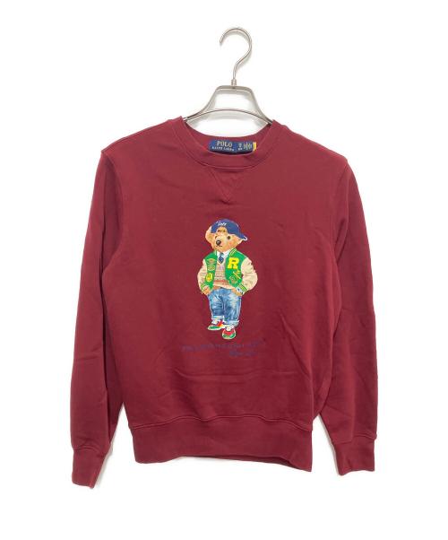 POLO RALPH LAUREN（ポロ・ラルフローレン）POLO RALPH LAUREN (ポロ・ラルフローレン) プリントスウェット ボルドー サイズ:XSの古着・服飾アイテム