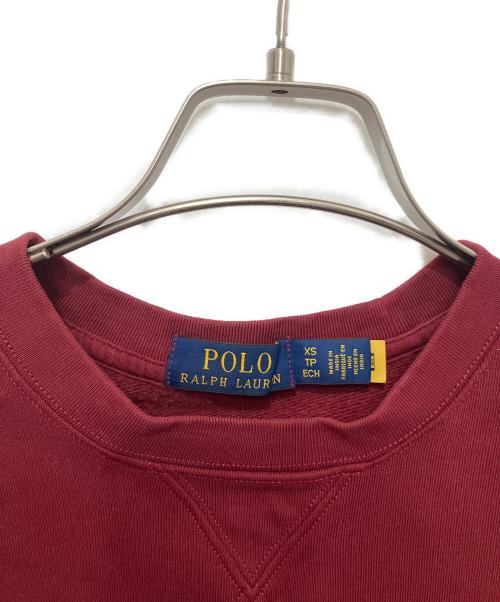 POLO RALPH LAUREN（ポロ・ラルフローレン）POLO RALPH LAUREN (ポロ・ラルフローレン) プリントスウェット ボルドー サイズ:XSの古着・服飾アイテム