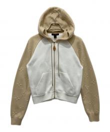 LOUIS VUITTON（ルイ ヴィトン）の古着「カラーブロックジップアップフーディ」｜ベージュ×ホワイト