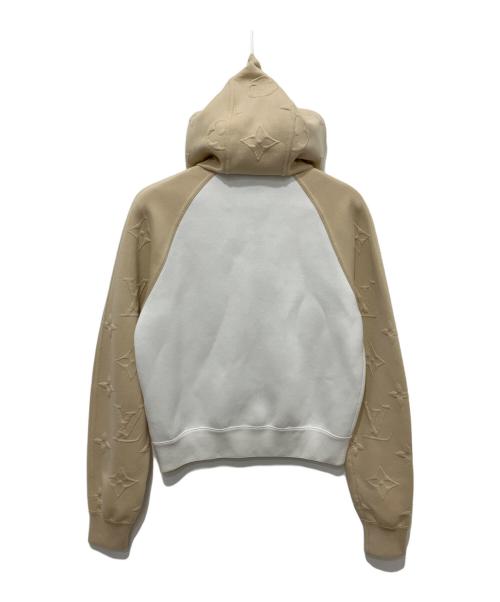 LOUIS VUITTON（ルイ ヴィトン）LOUIS VUITTON (ルイ ヴィトン) カラーブロックジップアップフーディ ベージュ×ホワイト サイズ:XSの古着・服飾アイテム