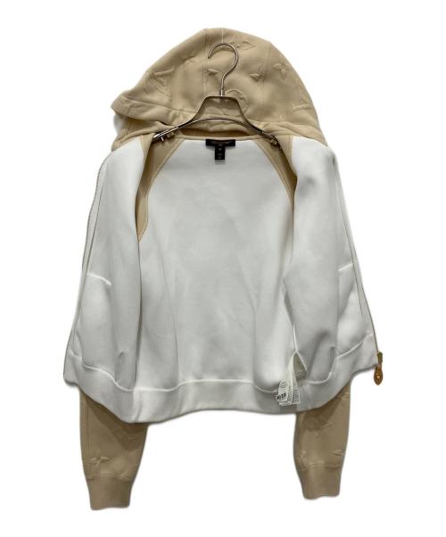 LOUIS VUITTON（ルイ ヴィトン）LOUIS VUITTON (ルイ ヴィトン) カラーブロックジップアップフーディ ベージュ×ホワイト サイズ:XSの古着・服飾アイテム