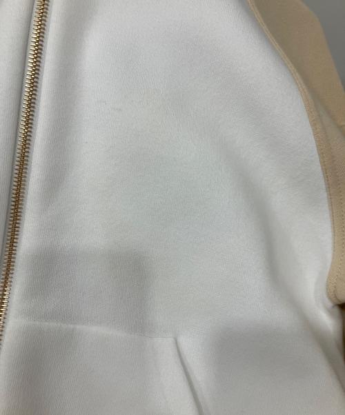 LOUIS VUITTON（ルイ ヴィトン）LOUIS VUITTON (ルイ ヴィトン) カラーブロックジップアップフーディ ベージュ×ホワイト サイズ:XSの古着・服飾アイテム