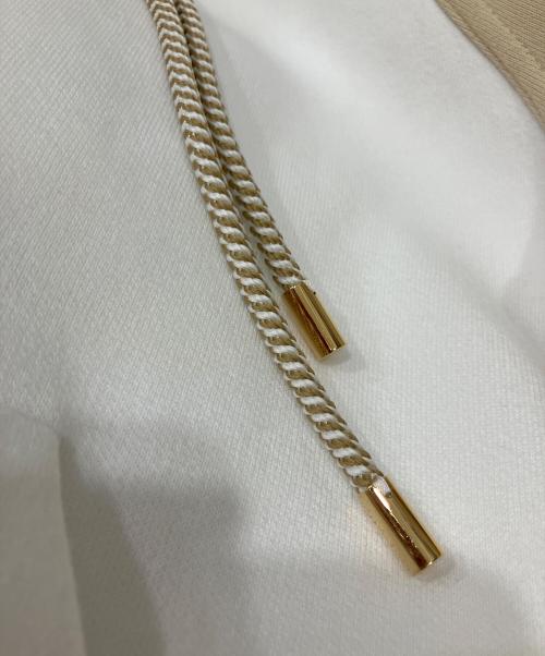 LOUIS VUITTON（ルイ ヴィトン）LOUIS VUITTON (ルイ ヴィトン) カラーブロックジップアップフーディ ベージュ×ホワイト サイズ:XSの古着・服飾アイテム