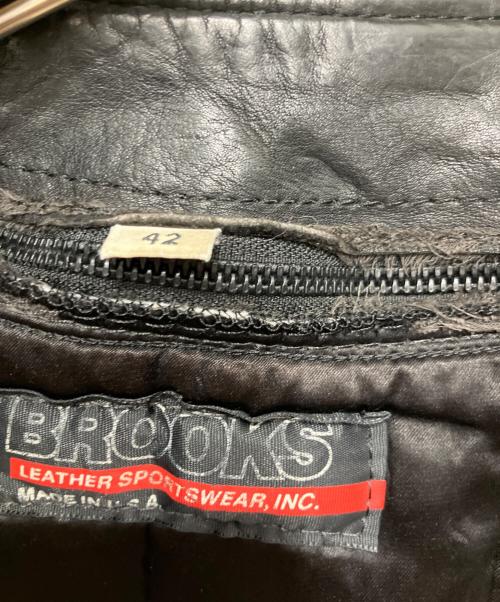 BROOKS（ブルックス）BROOKS (ブルックス) ダブルライダースジャケット ブラック サイズ:42の古着・服飾アイテム
