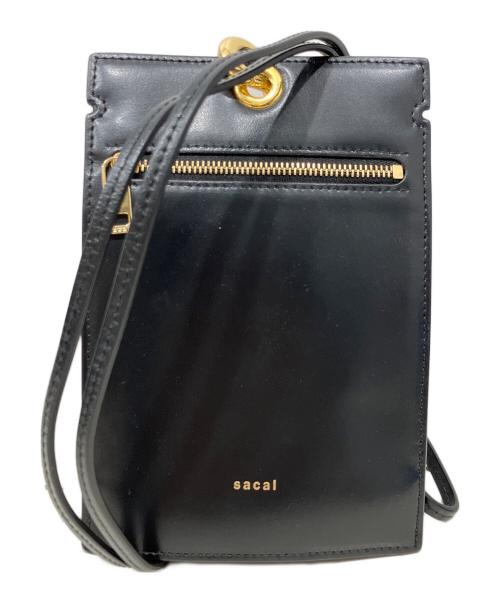 sacai（サカイ）sacai (サカイ) レザーモバイルポーチ ブラックの古着・服飾アイテム