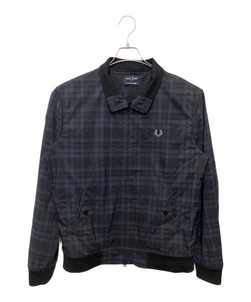 FRED PERRY（フレッドペリー）FRED PERRY (フレッドペリー) BEAMS (ビームス) Nylon Harrington Jacket ブラック×ネイビー サイズ:Lの古着・服飾アイテム