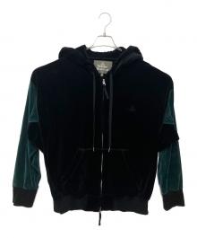 Vivienne Westwood man（ヴィヴィアン ウェストウッド マン）の古着「2トーンベロアジップパーカー」｜ブラック×グリーン