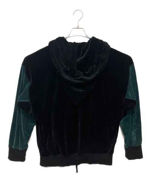 Vivienne Westwood man（ヴィヴィアン ウェストウッド マン）Vivienne Westwood man (ヴィヴィアン ウェストウッド マン) 2トーンベロアジップパーカー ブラック×グリーン サイズ:SIZE44の古着・服飾アイテム