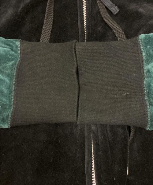 Vivienne Westwood man（ヴィヴィアン ウェストウッド マン）Vivienne Westwood man (ヴィヴィアン ウェストウッド マン) 2トーンベロアジップパーカー ブラック×グリーン サイズ:SIZE44の古着・服飾アイテム