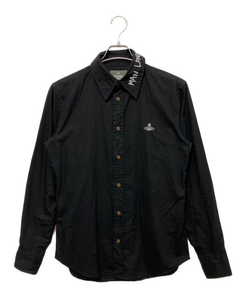 Vivienne Westwood man（ヴィヴィアン ウェストウッド マン）Vivienne Westwood man (ヴィヴィアン ウェストウッド マン) Embroidery Classic Shirt ブラック サイズ:48の古着・服飾アイテム
